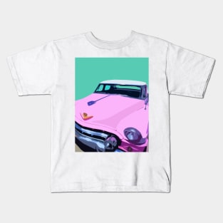 Pink Retro Car Kids T-Shirt